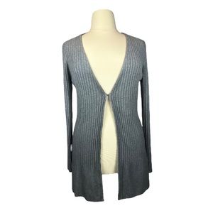 Coldwater Creek Gradient Gray Eye & Hook Closure Cardigan Sweater–Size L -14/16